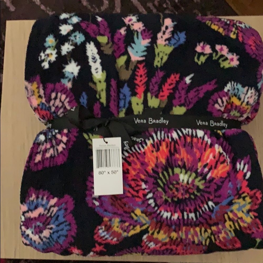 Vera Bradley Midnight Wildflowers Blanket 80 x 50